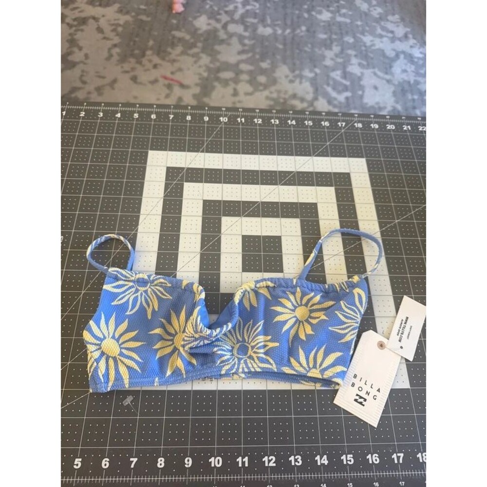 Billabong Blue Floral Bikini Top Small NWT Swim Bralette